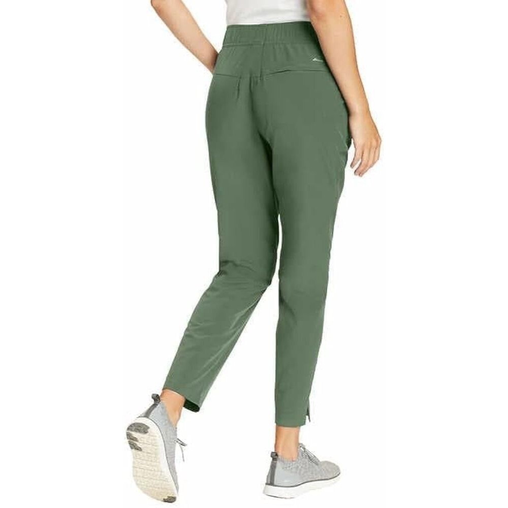 Eddie Bauer Departure Ankle Pant Lightweight Green High Rise Stretch Travel XL